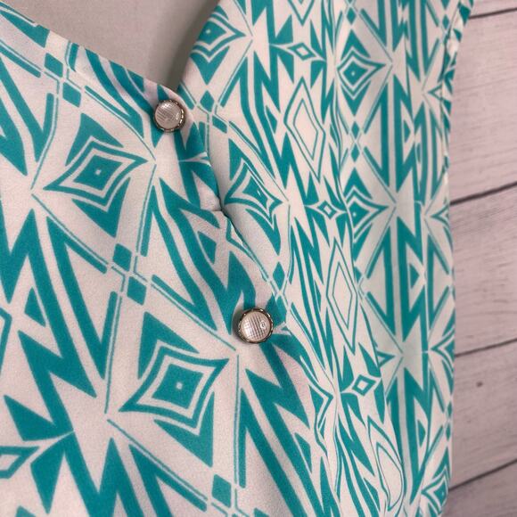 Everly Anthropologie Womens Aztec Southwestern Print Mini Blue Dress Size Small - Picture 6 of 6